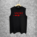 Amiri tank top with damaged letter horizontal stripesprinting