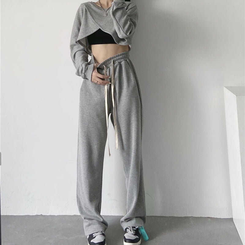 Women Sweatpants Wide-Leg Straight Pants Loose Casual Pants