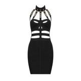 Women Dresses Punk Bandage One-Piece Dress Sexy Skirt Dress Skirt (Ont0408)