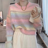 Women Knitted Pullover Autumn and Winter Striped Sweater Sweater