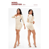 Shapewear bodysuit long sleeves waist and abdomen tightening