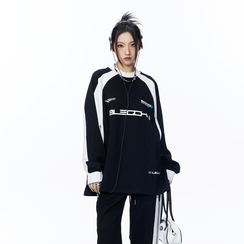 Unisex Hoodie Fall Locomotive Style Patchwork Sweater