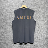 Amiri tank top tiger stripe spider print