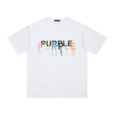 Purple Brand T Shirts Spring/Summer Color Letter Print Hip Hop Men's and Women's Loose Casual Short-Sleeved T-shirt