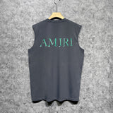 Amiri tank top splash paint simple letterprinting
