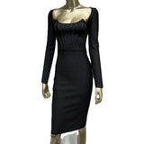 Women Dresses Long Sleeve Bandage Dress Autumn and Winter Party Dress Dress (Ont0408)