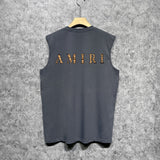 Amiri tank top tiger stripe spider print