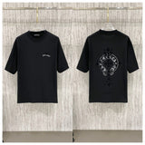 Ch hip-hop t shirts ch crow short sleeve sanskrit printingloosecasualpure cotton american heavy weight