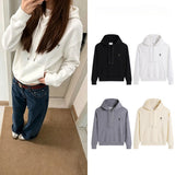 Ami aheoinelovefall and winterpure cotton hooded sweatshirtcasuallooselong sleeves couple hoodie