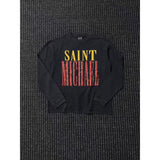Saint xxx sbt american retro distressed vintagelong sleeves high street casualloose t-shirt