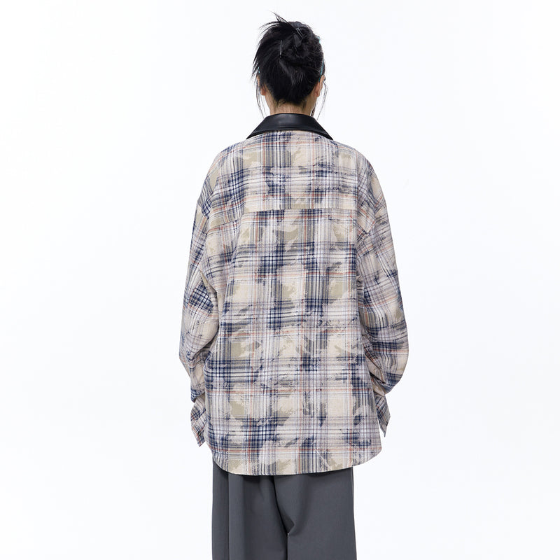 Unisex Jacket Autumn Tie-Dye Patchwork Shirt