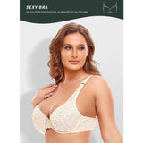 Full figure bra lace jacquard super thin