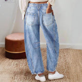Women's pants - in stock - cross-border fashion - european & american retro - loose fit - high waist - straight leg - wide leg - jeans - trousers - women's