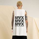 Men Vest Letter Print Vest Loose Summer Sleeveless T-shirt Men and Women