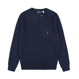 Rl small malaf casualtopswoolflap pocket pantsembroiderpullover round neck knitting shirt couplesweatshirtsweater
