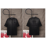 Ch hip-hop t shirts ch short-sleeved washed distressed laser burnt patch embroidery couple loosecasual high street