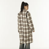Unisex Jacket Fall Plaid Trench Coat