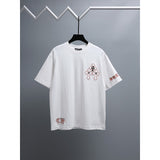 Ch hip-hop t shirts spring and summer ch patch embroider cross craft hardware logocasualeasiest for match