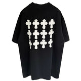 Ch hip-hop t shirts high weight ch short sleeve cross patch loosecasualpure cotton american heavy weight short sleeve