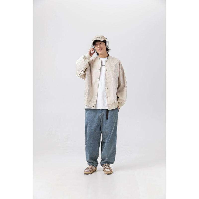 Unisex Jacket Retro Patchwork Baseball Jacket Coat