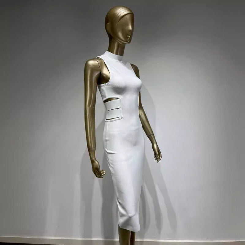 Women Dresses White Bandage One-Piece Dress (Ont0408)
