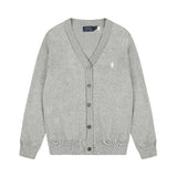 Macaron-colored little marafon rlv collar knit cardigan - relaxed fit outerwear - autumn/winter couple's open-front wool top