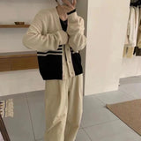 Women Knitwear Autumn and Winter Striped V-neck Sweaters Cardigan