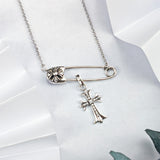 Chrome Hearts Necklace Diamond Cross Pendant Pin