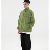 Unisex Jacket Simple Loose Retro Stand Collar Jacket Men's Coat
