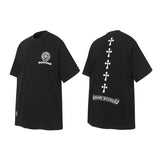 Ch hip-hop t shirts ch cro梵文cross horseshoe patch embroidercasualpure cotton americanheavy weight couple short sleeves