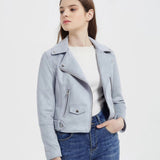 Women Jacket Autumn and Winter Suede Lapel Motorcycle Jacket