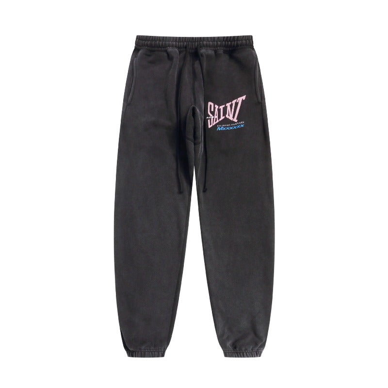 Saint m t pants s.m vintage letter print casual trousers