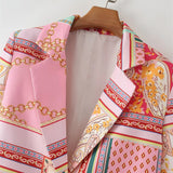 Women Suits Autumn and Winter Long Sleeve Fashion Sexy Print Small Suit Jacket