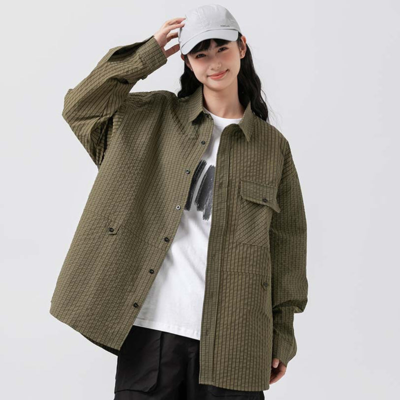 Unisex Jacket Autumn Plaid Loose Shirt