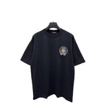 Ch hip-hop t shirts ch short-sleeved hollow color embroidery couple loose casual pure cotton american heavy weight short-sleeved high street