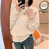 Women Knitted Pullover Autumn and Winter Sweater Loose round Neck Sweater