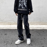 Men Jeans Vintage Jeans Straight Loose Pants