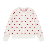Ami arauneif full printed jacquard knitting round neck cardigansweet heartfall and winter sweateroutwear single breasted