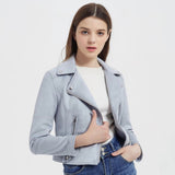 Women Jacket Autumn and Winter Suede Lapel Motorcycle Jacket