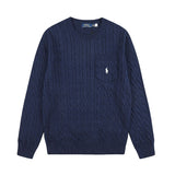 Rl small malaf casualtopswoolflap pocket pantsembroiderpullover round neck knitting shirt couplesweatshirtsweater