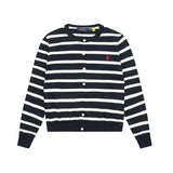 Fall and winter woolen coatoutwearcasual single-breasted pony stripesknitting round neck cardiganrl ralph sweet