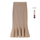 Women Knitted Skirt Knitted Slim Long Skirt Sweater