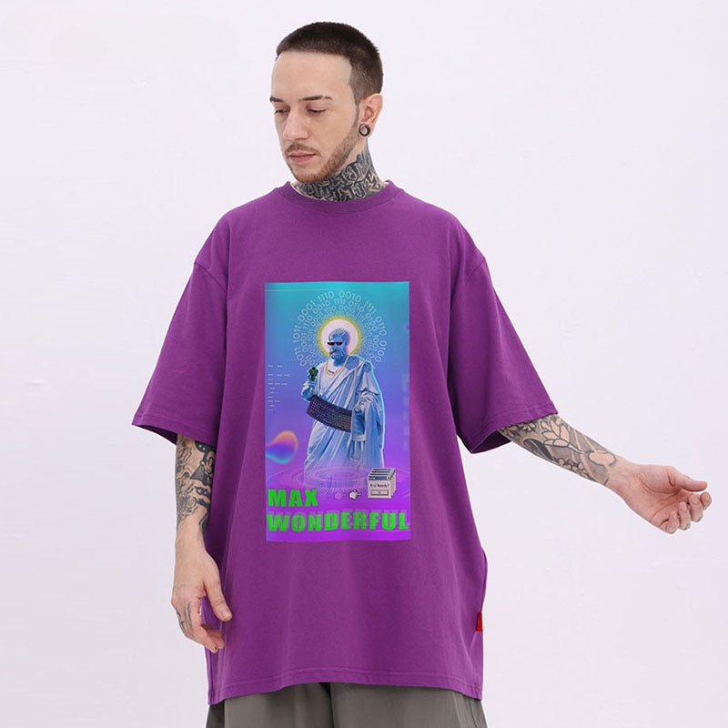 Men T Shirt Oversize Casual Loose Half Sleeve Tee