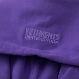 Vetements Hoodie VTM Purple Foam Letter Pocket Loose Sweater
