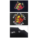 Hip-hop t-shirts: american biker style, unique colorful skull print, relaxed fit crew neck, trendy short sleeve tee