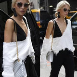 Women Sweater Knitwear V-neck off-Shoulder Loose Pullover Women's Loose Sweater