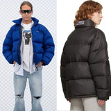 Vetements Hoodie VTM Embroidered Logo Stand Collar Zipper Thick Loose down Jacket