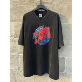 saint m t shirts s.m earth alphabet graphic crew neck short sleeve t-shirt