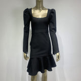 Women Dresses Bandage Dress Long Sleeve Square-Neck Dress Elegant Party Dress (Ont0408)