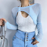 Women Sweater Knitwear Spring round Neck Irregular Smock Top Short-Sleeved T-shirt